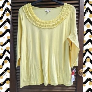 Yellow 3/4 sleeve blouse